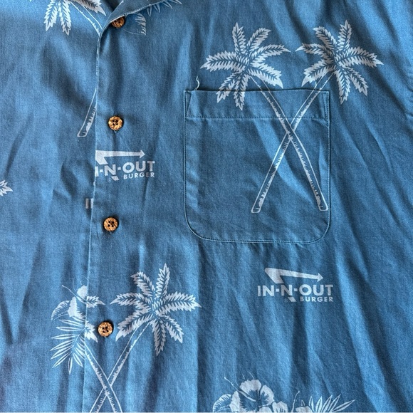 In-N-Out Restaurant 3XL Silk cotton blend Hawaiian logo Polo button down - Picture 3 of 6